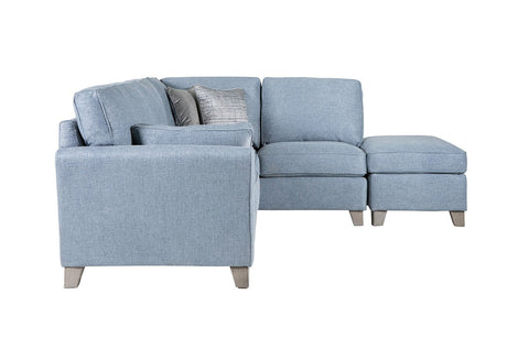 Vida Living Ottoman Stool Cantrell Blue Ottoman Stool