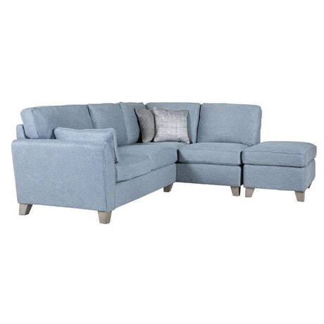 Vida Living Ottoman Stool Cantrell Blue Ottoman Stool