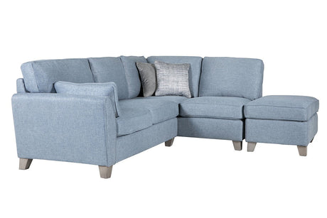 Vida Living Ottoman Stool Cantrell Blue Ottoman Stool