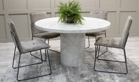 Vida Living Dining Table Carra 130cm Dining Table Round Bone White