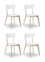 Julian Bowen Dining Chairs Casa Dining Chairs White/Oak - Sold in fours