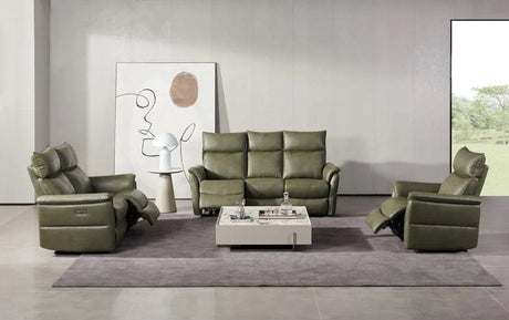 Earth Collection Reclining Chair Cerano Vintage Green Faux Leather Electric Recliner Armchair