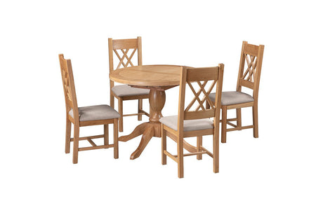 Your Home Style Dining Table Chatterton Oak 100/135 Round Extending Dining Table