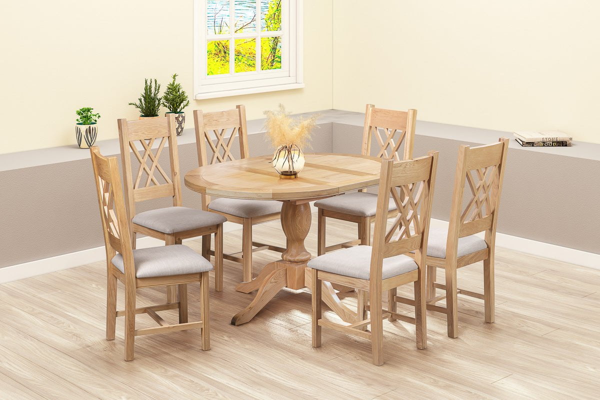 Your Home Style Dining Table Chatterton Oak 100/135 Round Extending Dining Table