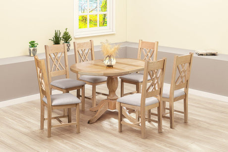 Your Home Style Dining Table Chatterton Oak 100/135 Round Extending Dining Table