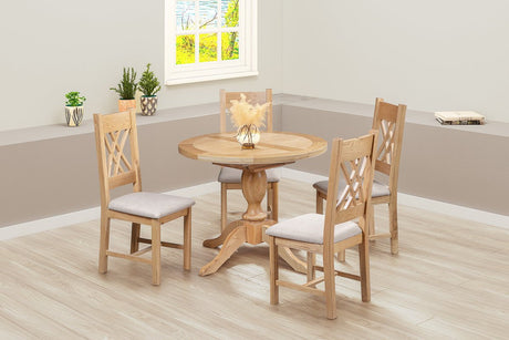 Your Home Style Dining Table Chatterton Oak 100/135 Round Extending Dining Table