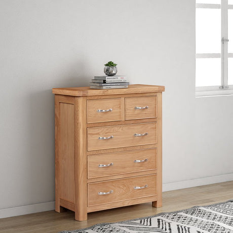 Your Home Style Chest of Drawers Chatterton Oak 2 Over 3 Chest