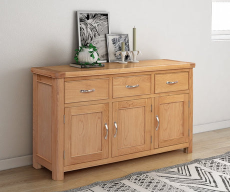 Your Home Style Sideboard Chatterton Oak 3 Door Sideboard