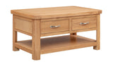 Your Home Style Coffee Table Chatterton Oak Coffee Table with 2 Drawers