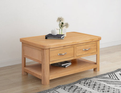 Your Home Style Coffee Table Chatterton Oak Coffee Table with 2 Drawers