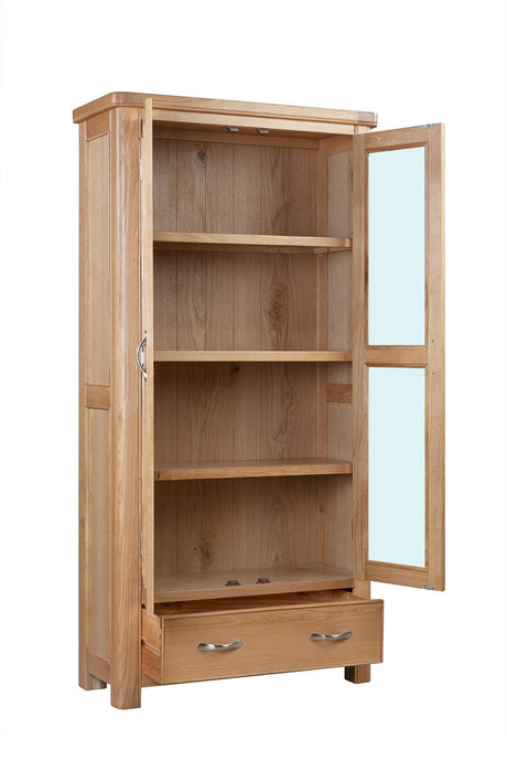 Your Home Style Cabinet Chatterton Oak Display Cabinet with Glass Doors