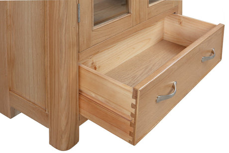 Your Home Style Cabinet Chatterton Oak Display Cabinet with Glass Doors