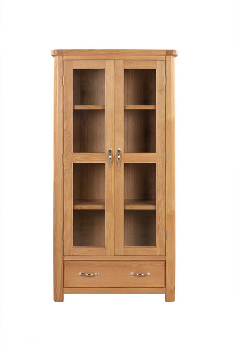 Your Home Style Cabinet Chatterton Oak Display Cabinet with Glass Doors