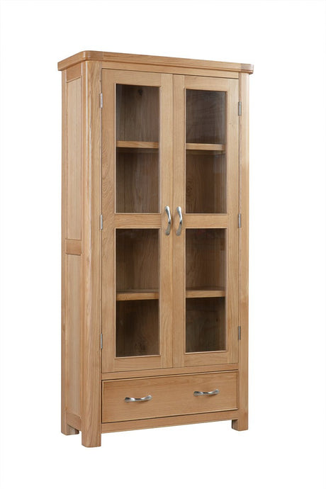 Your Home Style Cabinet Chatterton Oak Display Cabinet with Glass Doors