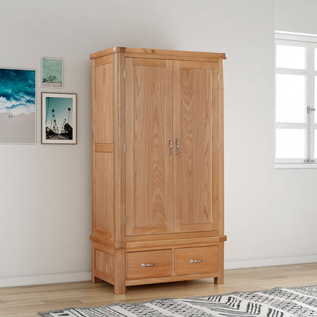 Your Home Style Wardrobe Chatterton Oak Double Robe with 2 Drawers
