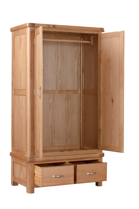 Your Home Style Wardrobe Chatterton Oak Double Robe with 2 Drawers