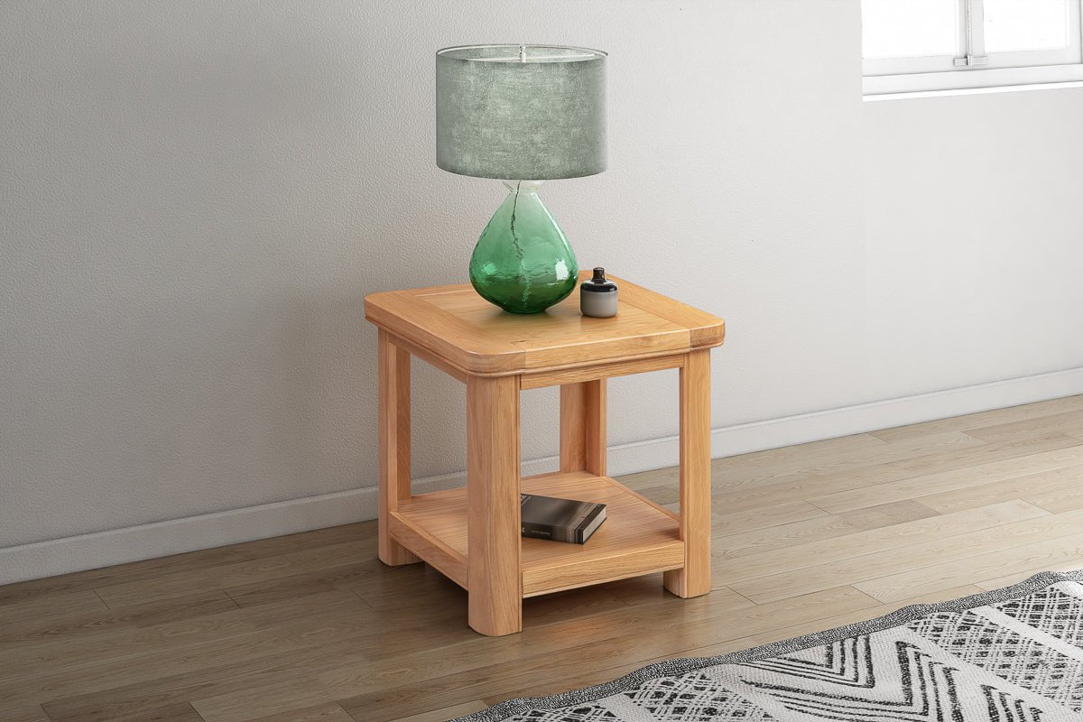 Your Home Style Lamp Table Chatterton Oak Lamp Table with Shelf