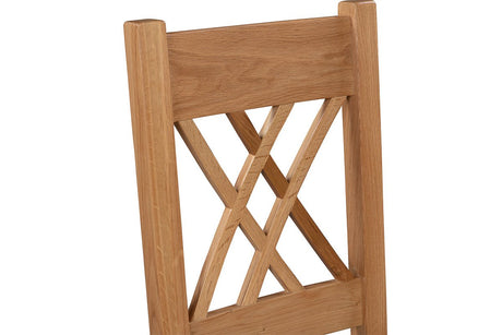 Your Home Style Dining Chairs Chatterton Oak Pair of Natural Oak Chairs - Fabric Seat Pad
