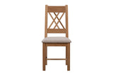 Your Home Style Dining Chairs Chatterton Oak Pair of Natural Oak Chairs - Fabric Seat Pad