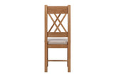 Your Home Style Dining Chairs Chatterton Oak Pair of Natural Oak Chairs - Fabric Seat Pad