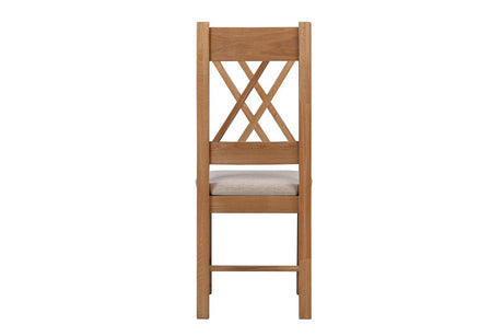 Your Home Style Dining Chairs Chatterton Oak Pair of Natural Oak Chairs - Fabric Seat Pad