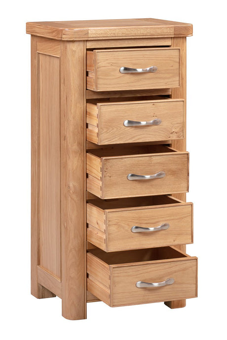 Your Home Style Chest of Drawers Chatterton Oak Tall Chest with 5 Drawers