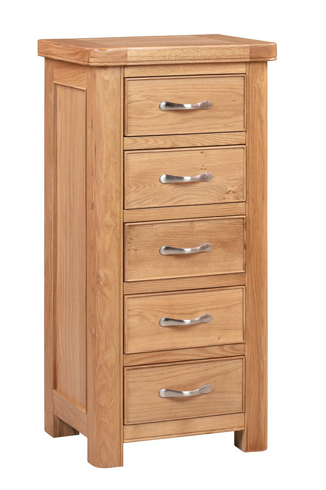 Your Home Style Chest of Drawers Chatterton Oak Tall Chest with 5 Drawers