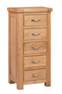 Your Home Style Chest of Drawers Chatterton Oak Tall Chest with 5 Drawers