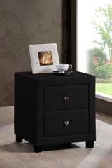 Time Living Bedside Cabinet Black Chelsea Fabric 2 Drawer Bedside Cabinet