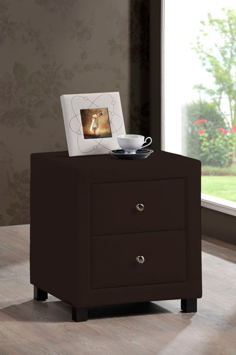 Time Living Bedside Cabinet Brown Chelsea Fabric 2 Drawer Bedside Cabinet