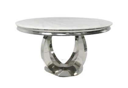 AWST Dining Table Chelsey 1.3m Round Marble Dining Table