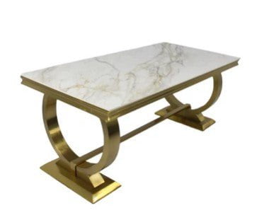 AWST Dining Table Chelsey Gold 1.8m Marble Dining Table