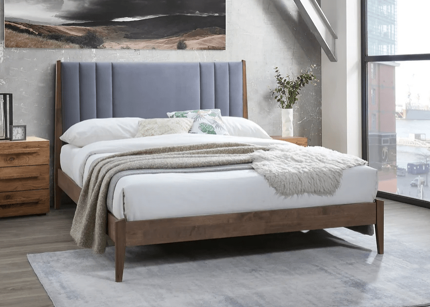 Time Living Bed Frame Cheslyn Fabric & Wooden Bed Frame
