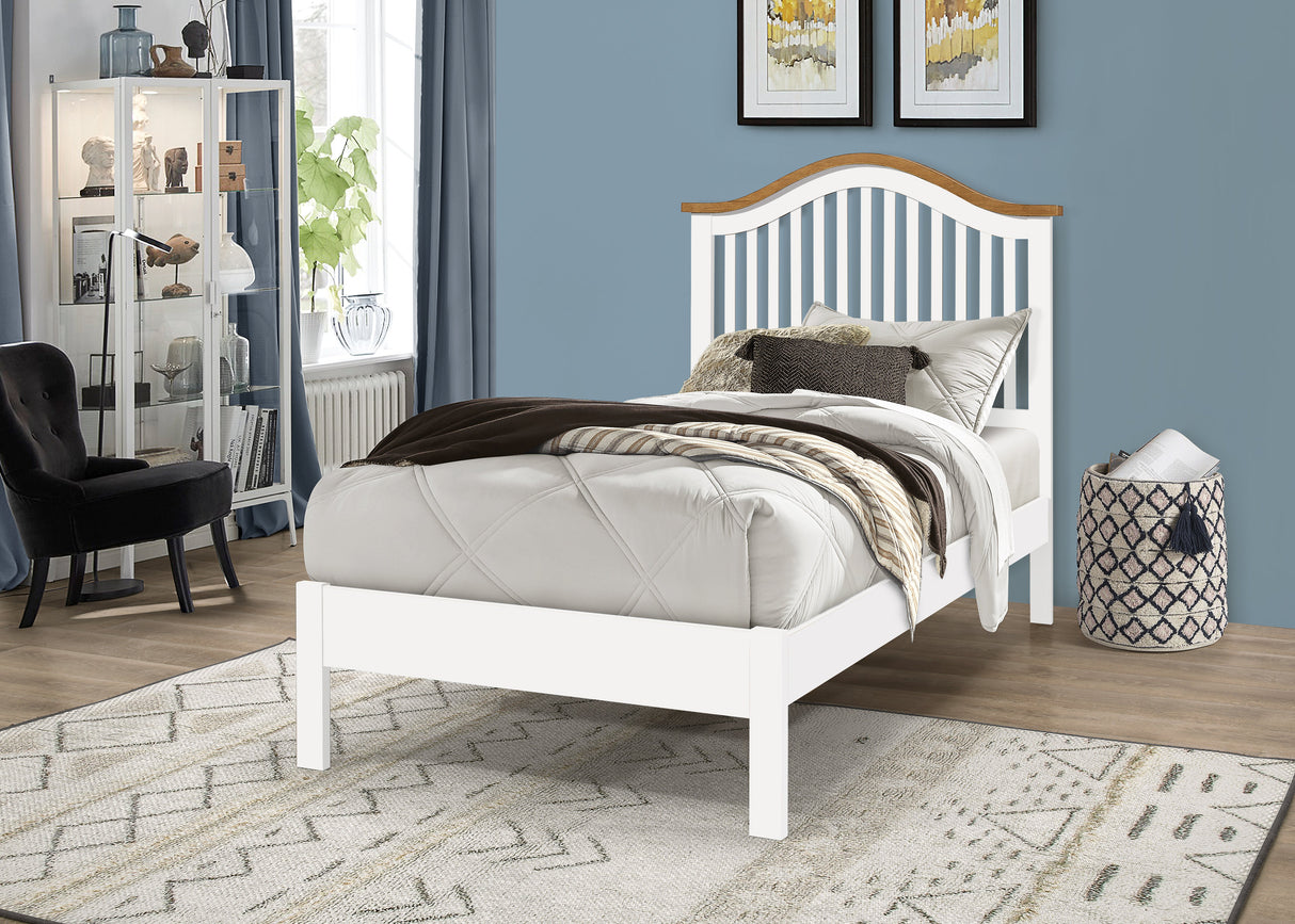 Time Living Bed Frame Single / White Chester Wooden Bed Frame