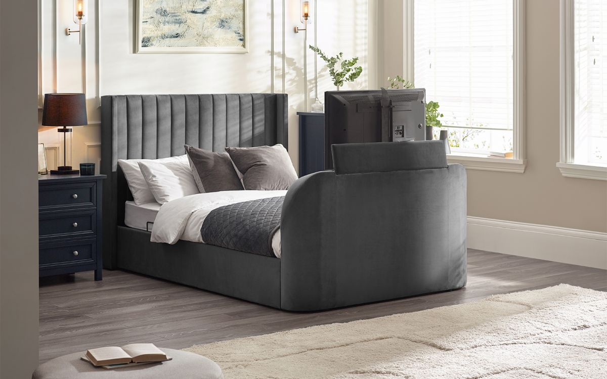 Julian Bowen Bed Clara Ottoman TV Bed 135cm - Dark Grey