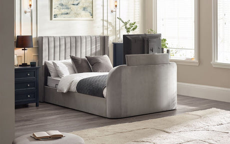 Julian Bowen Bed Clara Ottoman TV Bed 135cm - Light Grey