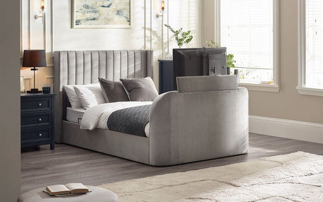 Julian Bowen Bed Clara Ottoman TV Bed 135cm - Light Grey