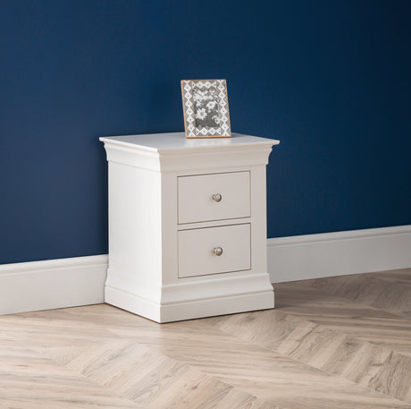 Julian Bowen Bedside Clermont 2 Drawer Bedside - Surf White