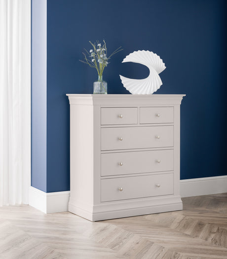 Julian Bowen Chests Clermont 3+2 Drawer Chest - Light Grey