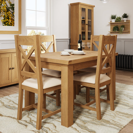 Your Home Essentials Dining Table DefaultTitle County Oak 1.25m Butterfly Extending Table with Metal Runner