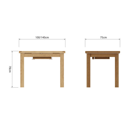 Your Home Essentials Dining Table Set DefaultTitle County Oak 100cm Butterfly Extending Dining Table Set with Chairs