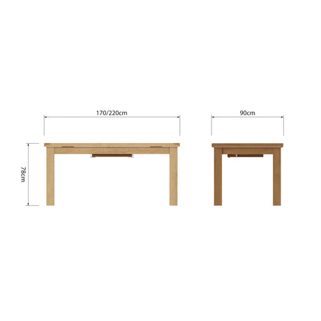 Your Home Essentials Dining Table Set DefaultTitle County Oak 170cm Butterfly Extending Dining Table Set with Chairs