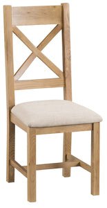 Your Home Essentials Dining Chair DefaultTitle County Oak Cross Back Chair Fabric Seat