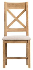 Your Home Essentials Dining Chair DefaultTitle County Oak Cross Back Chair Fabric Seat