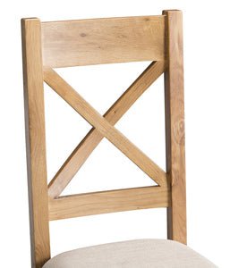 Your Home Essentials Dining Chair DefaultTitle County Oak Cross Back Chair Fabric Seat
