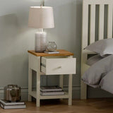 Julian Bowen Bedside Coxmoor 1 Drawer - Ivory and Oak
