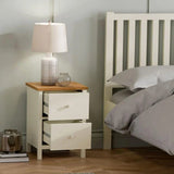 Julian Bowen Chests Coxmoor 2 Drawer Bedside - Ivory and Oak