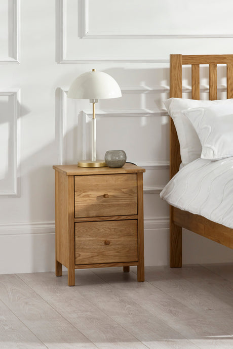 Julian Bowen Bedside Coxmoor 2 Drawer Bedside - Oak