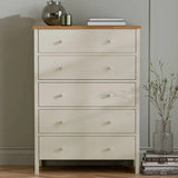 Julian Bowen Chests Coxmoor 5 Drawer Wide Chest - Ivory and Oak