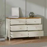 Julian Bowen Chests Coxmoor 6 Drawer Chest - Ivory and Oak